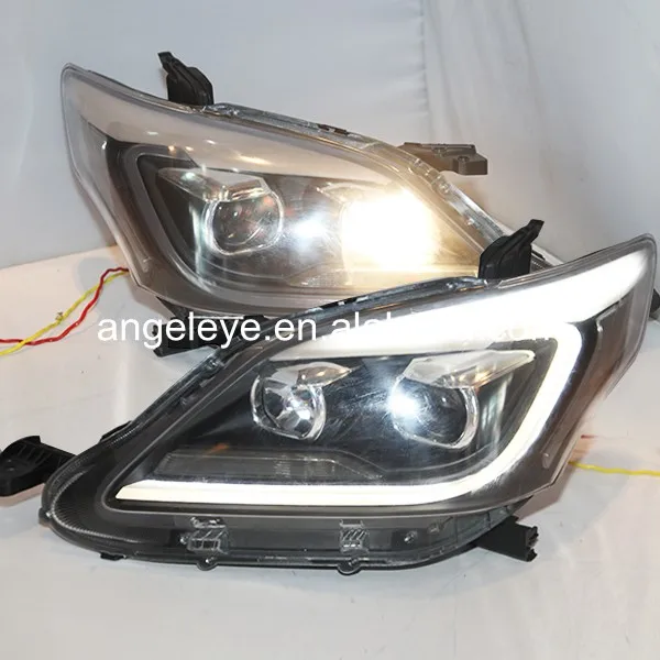 

For TOYOTA Innova LED Head Light Black Housing with projector lens 2012-2014 year