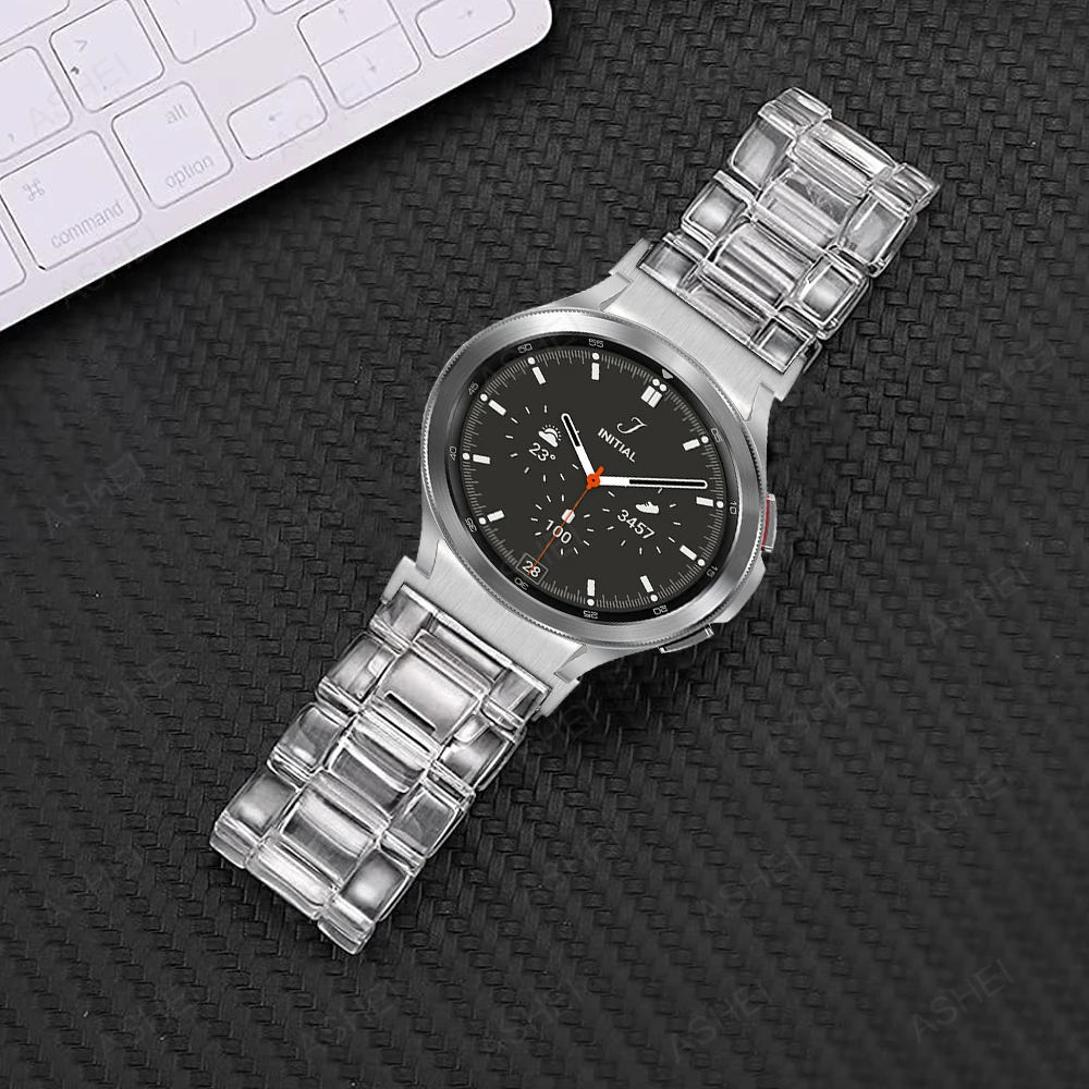 Ремешок без зазора для samsung galaxy watch 4 band classic 46 мм 42 прозрачный полимерный браслет 44