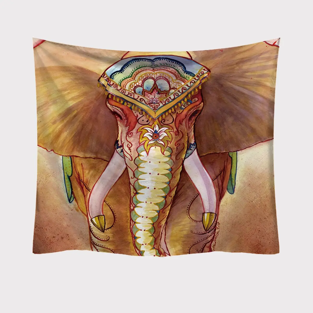 Богемный огромный слон искусственная фантазия Индийская Йога настенная