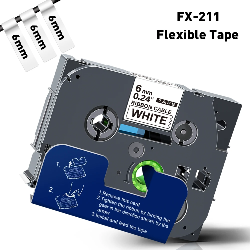 

6 мм FX211 для брата лента гибкой идентификационной этикетки TZe FX221 FX231 совместимый брат этикетки Maker Machine P-Touch Labeller PT-H110