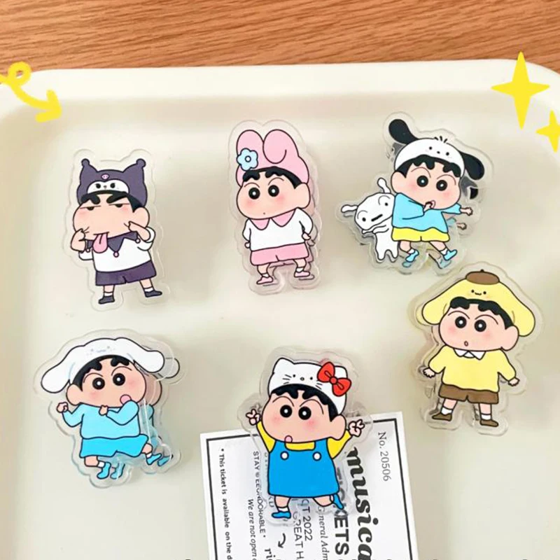 

Новинка Kawaii Sanrio Crayon Shinchan канцелярские принадлежности зажим двусторонний зажим полипропиленовый зажим для подруги
