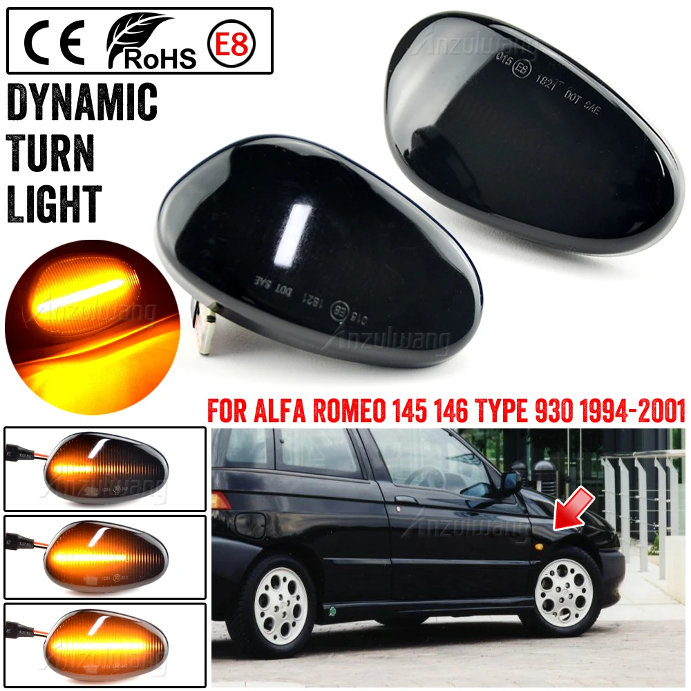 

Автомобильный светодиодный динамический поворотник для ALFA ROMEO 145 146 Тип 930 155 GTV Паук последовательный зеркальный индикатор