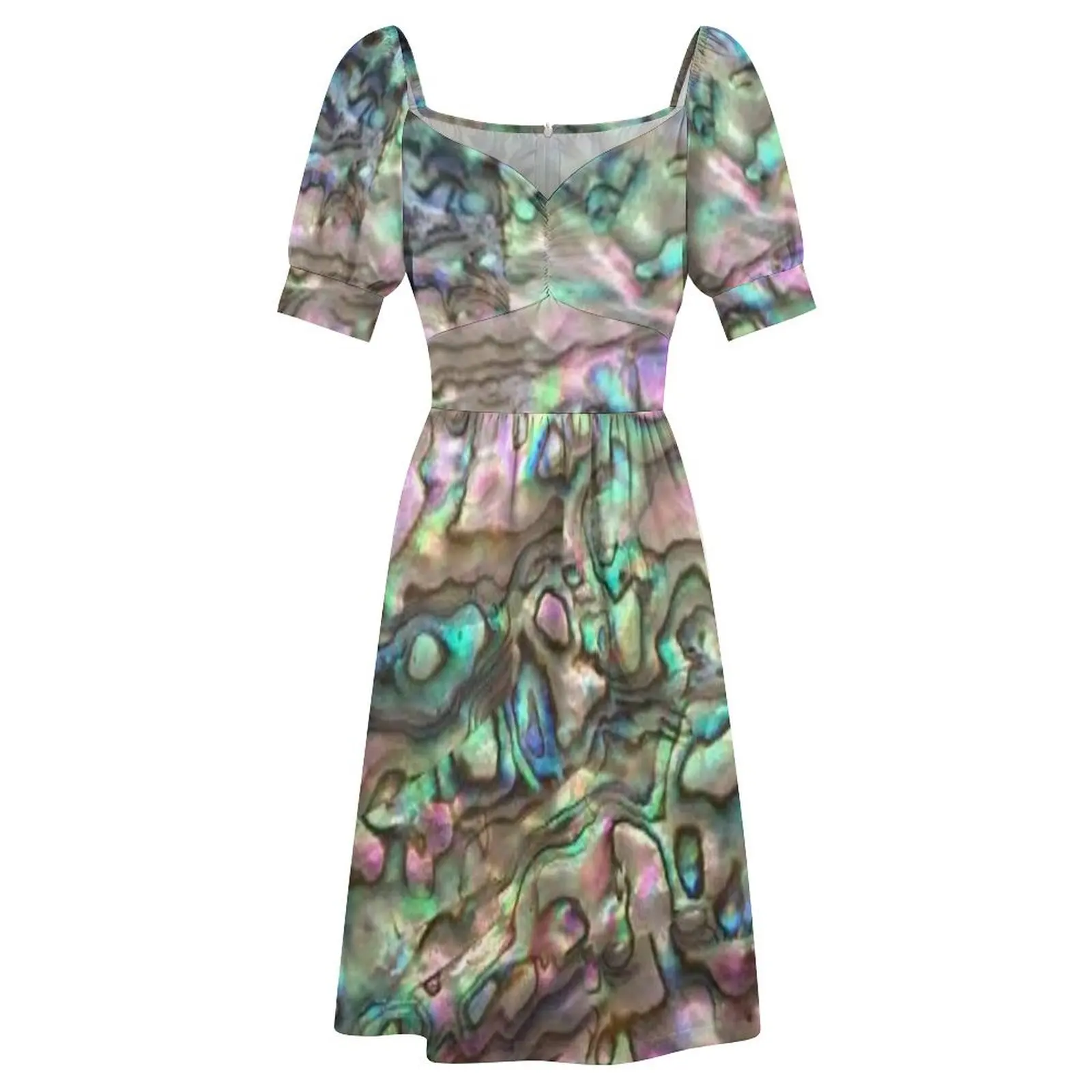 Фотография морского ушка Paua Shell ТОЛЬКО - Неотражающее платье с короткими рукавами