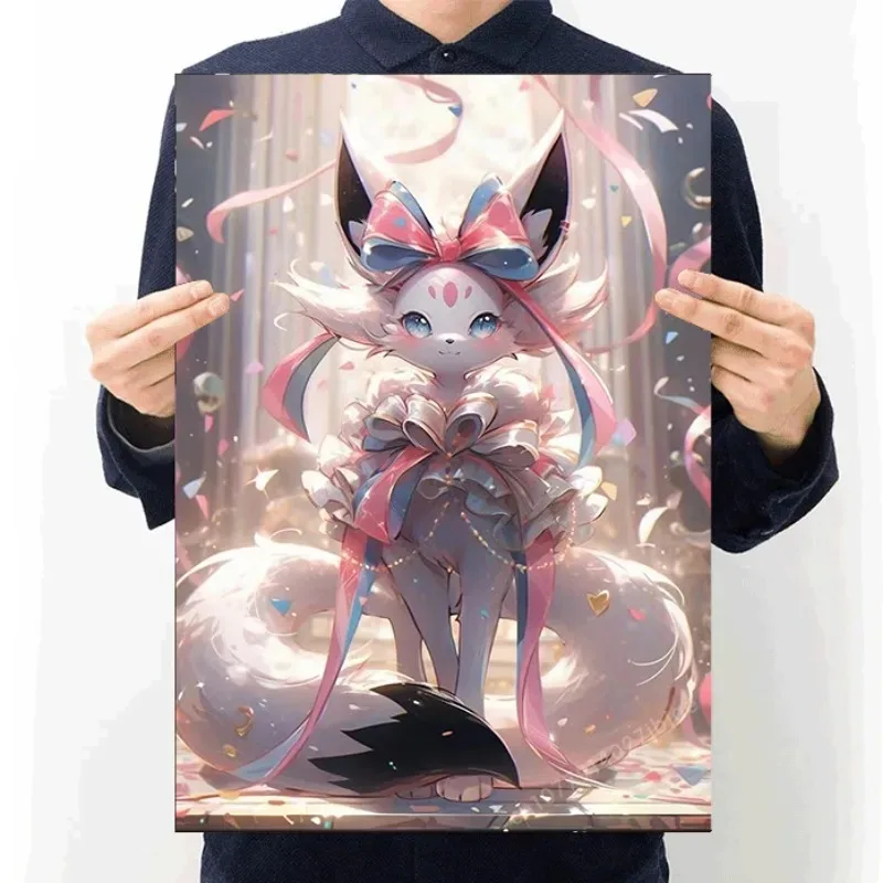 Японский аниме периферийный Покемон постер Декор искусство стены фотография