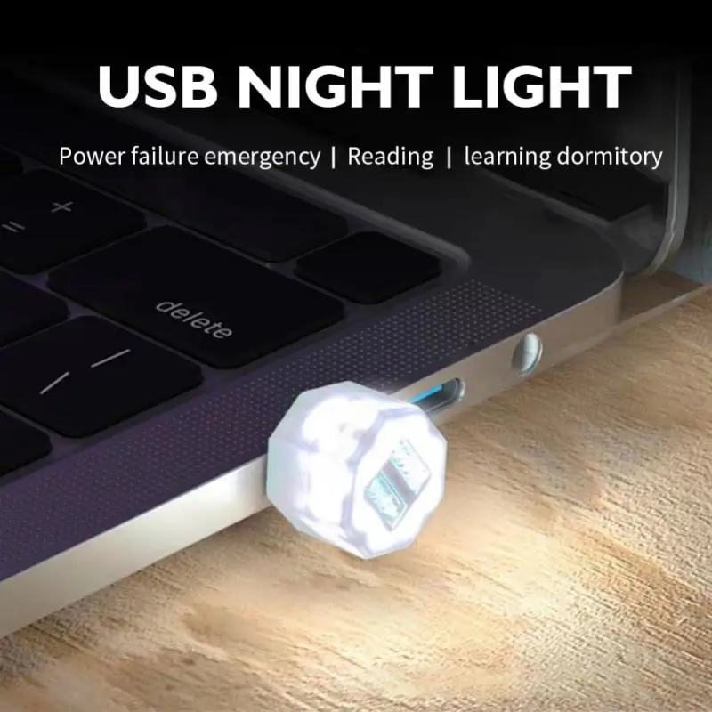 

Лампа с USB-разъемом для компьютера, миниатюрный круглый ночник для зарядки, маленькие светодиодные лампы для чтения с защитой глаз, светсвет...