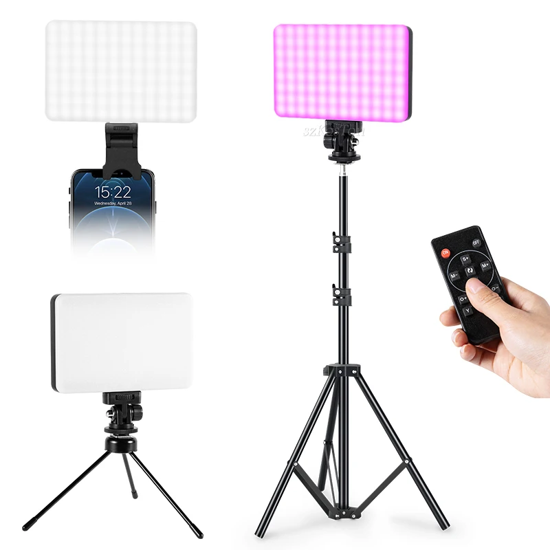 

LED RGB Camera Light Full Color Output Video Light Kit Dimmable 2800K-6500K Bi-Color Panel Light CRI 95+ Rechargeable
