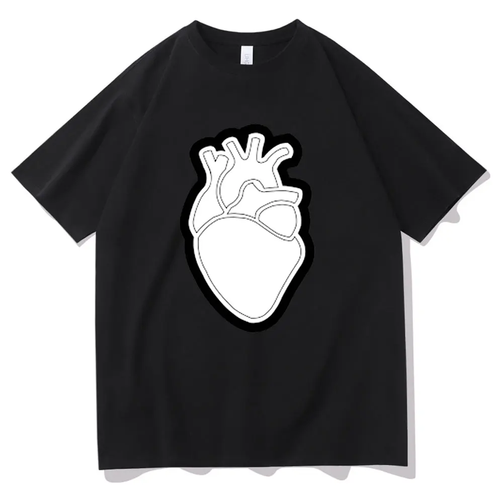 

Футболка Qlf Only Family Pnl с принтом сердца, мужская и женская Повседневная футболка оверсайз в эстетике, мужские винтажные свободные футболки с к...