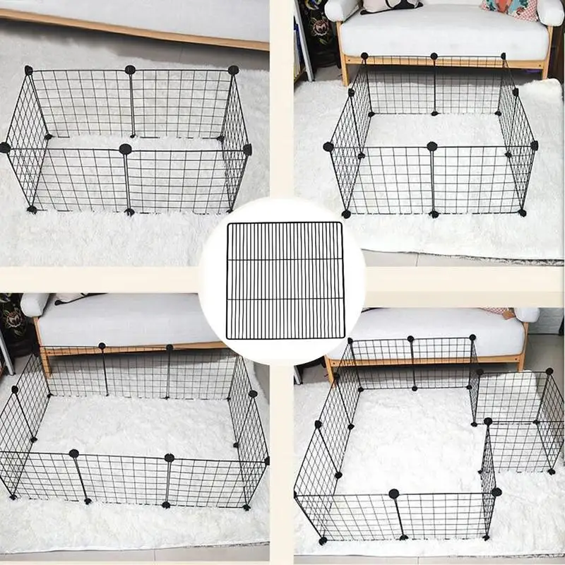 

DIY Pet House Foldable Pet Playpen Iron Fence Puppy Kennel For Exercise Training Puppy Kitten Space RabbitsGuinea PigHedgehog