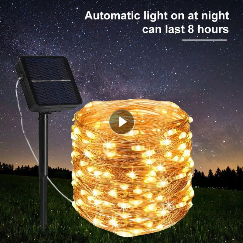 

Solar Led Light Outdoor Fairy String Light Waterproof Garden Decoration Garland Copper Wire Light For Wedding Party Decoration