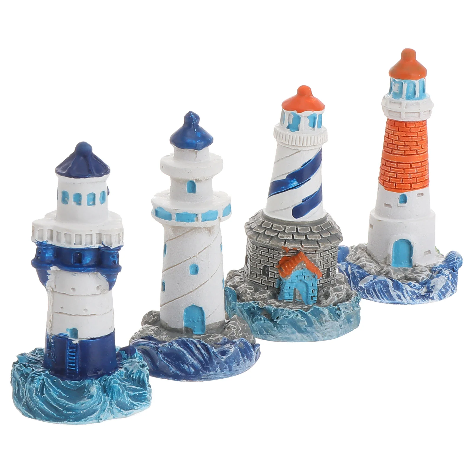

Lighthouse Mini Decor Statue Miniature Decorations Mediterranean Nautical Beach Resin Ornament Ornaments Figurine Light