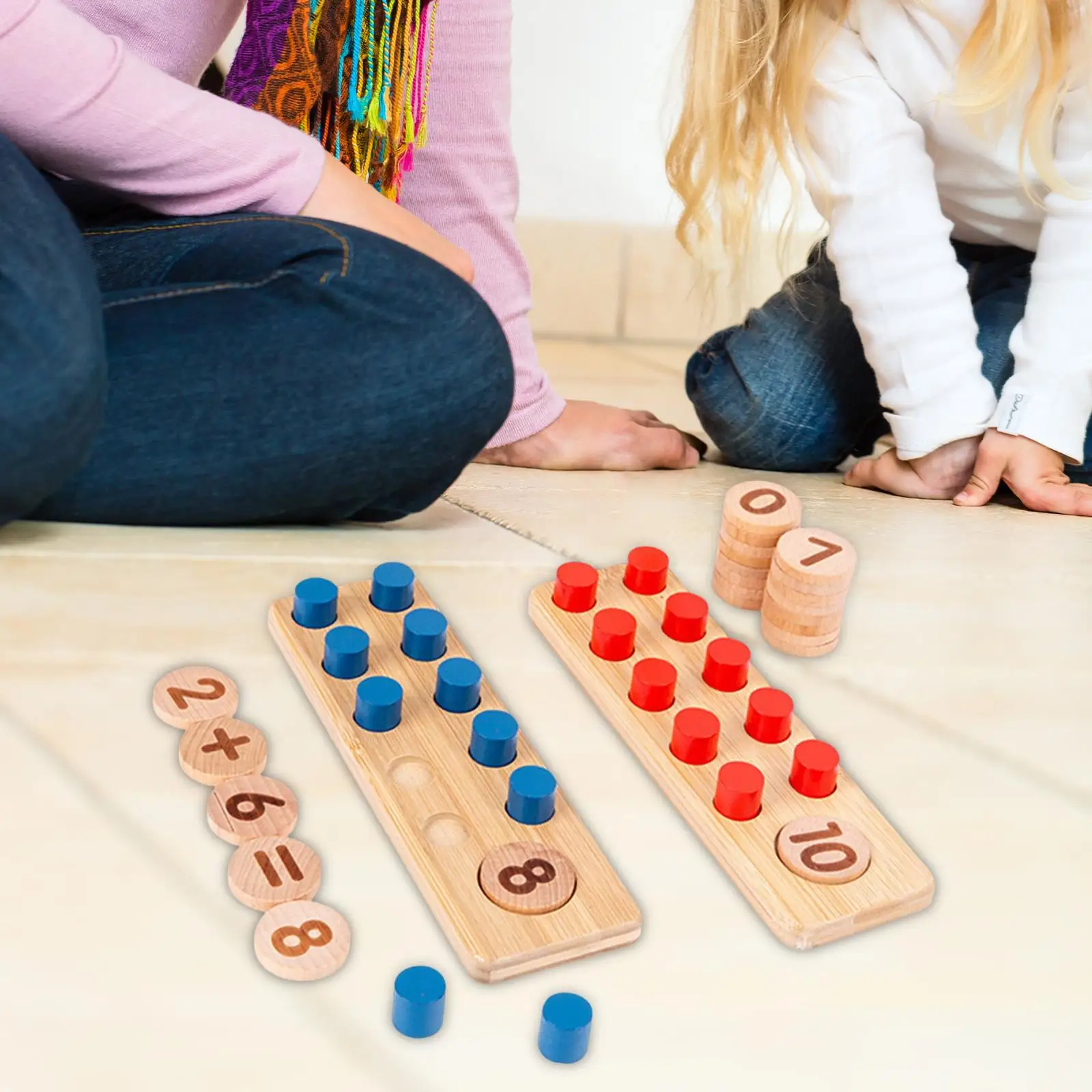 

1-10 Numbers Counter Digital Board Montessori Geoboard for 4 5 6Year Olds Kids Math Stacking Block
