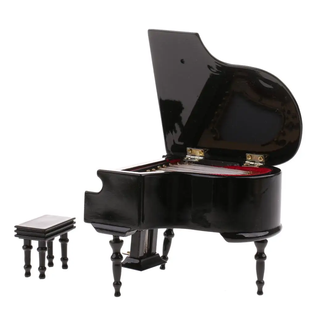 

1/12 Dollhouse Miniature Wooden Piano Model Box Room Accessories
