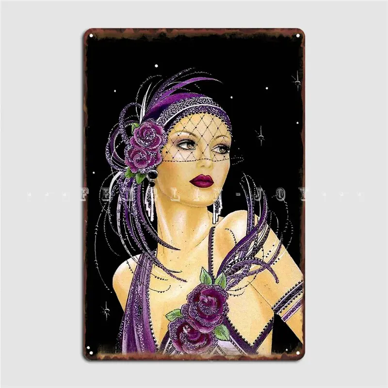 

Flapper Vintage 1930 Art Deco Print Poster Metal Plaque Cinema Kitchen Cave Pub Retro Painting Décor Tin Sign Poster