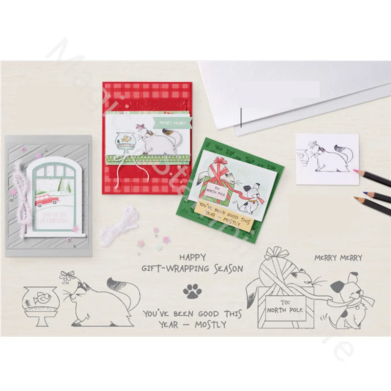 

Christmas Cute Animal Metal Cutting Dies And Clear Stamps 2022 New For Handmade Card Scrapbook DIY Photo Album Embossing Crafts