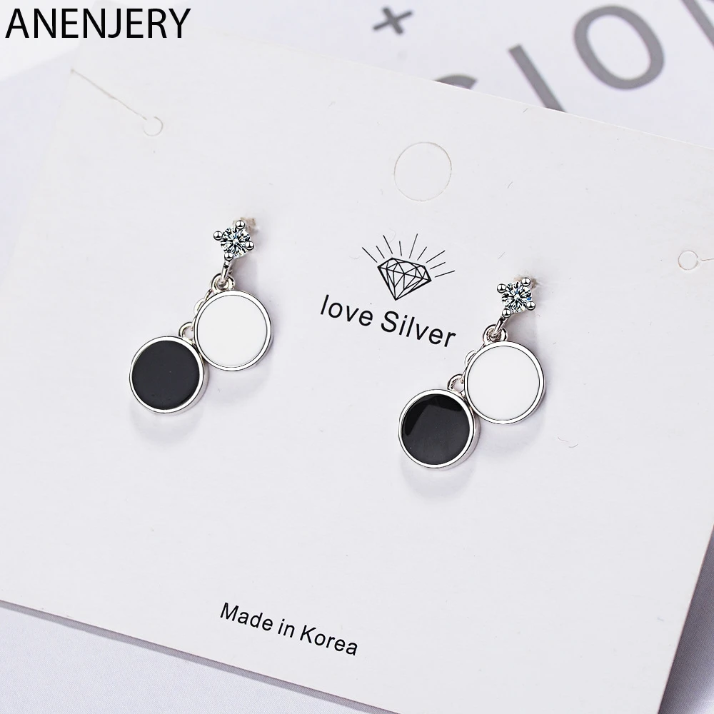 

Серебряная простая черно-белая фотография DAYIN 925 для женского подарка