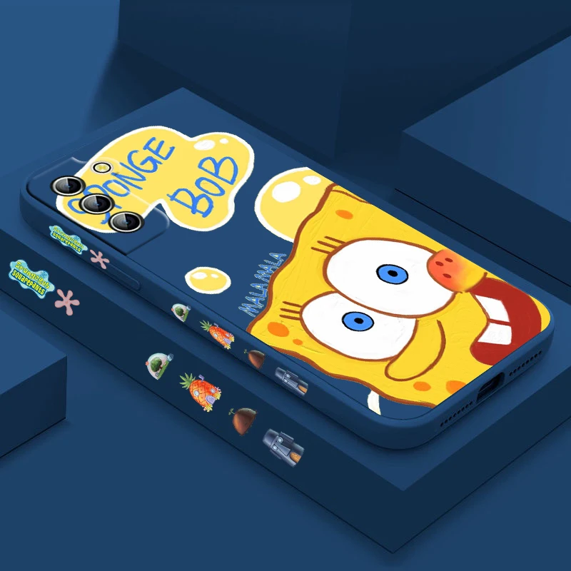 

Starfish squid SpongeBob Phone Case For Samsung Galaxy S22 S21 S20 Pro FE S10 Note 20 Plus Ultra Liquid Left Rope Cover