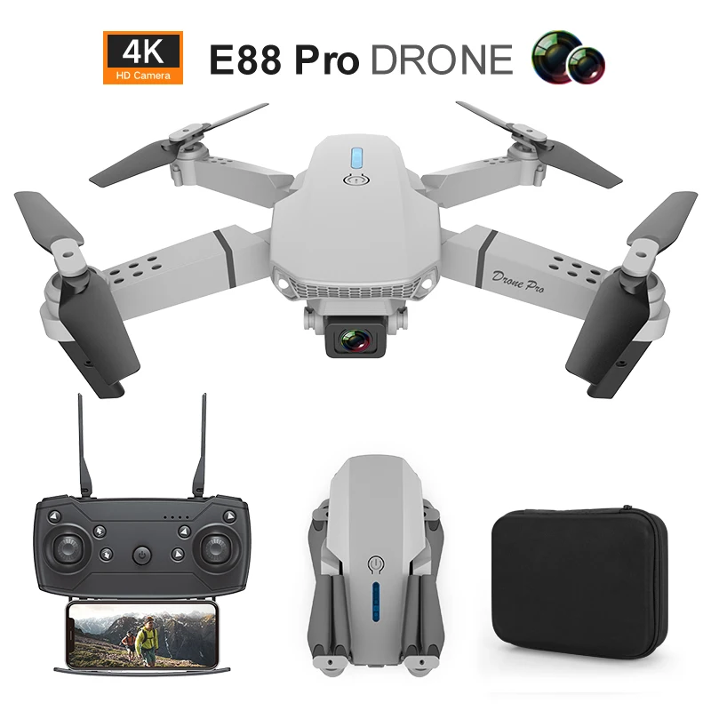 Дрон E88 Pro с камерой Hd 4k, профессиональный Радиоуправляемый вертолет с дистанционным управлением, Дрон, подарки, детские игрушки, Квадрокоптер Fpv