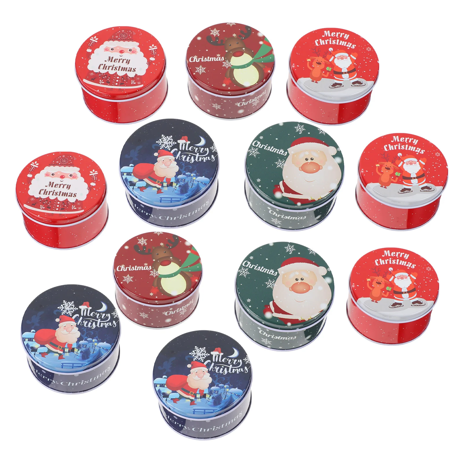 

Christmas Cookie Gift Tins Tin Candy Boxes Box Giving Lids Metal Storage Containers Tinplate Container Empty Jars Round Jar