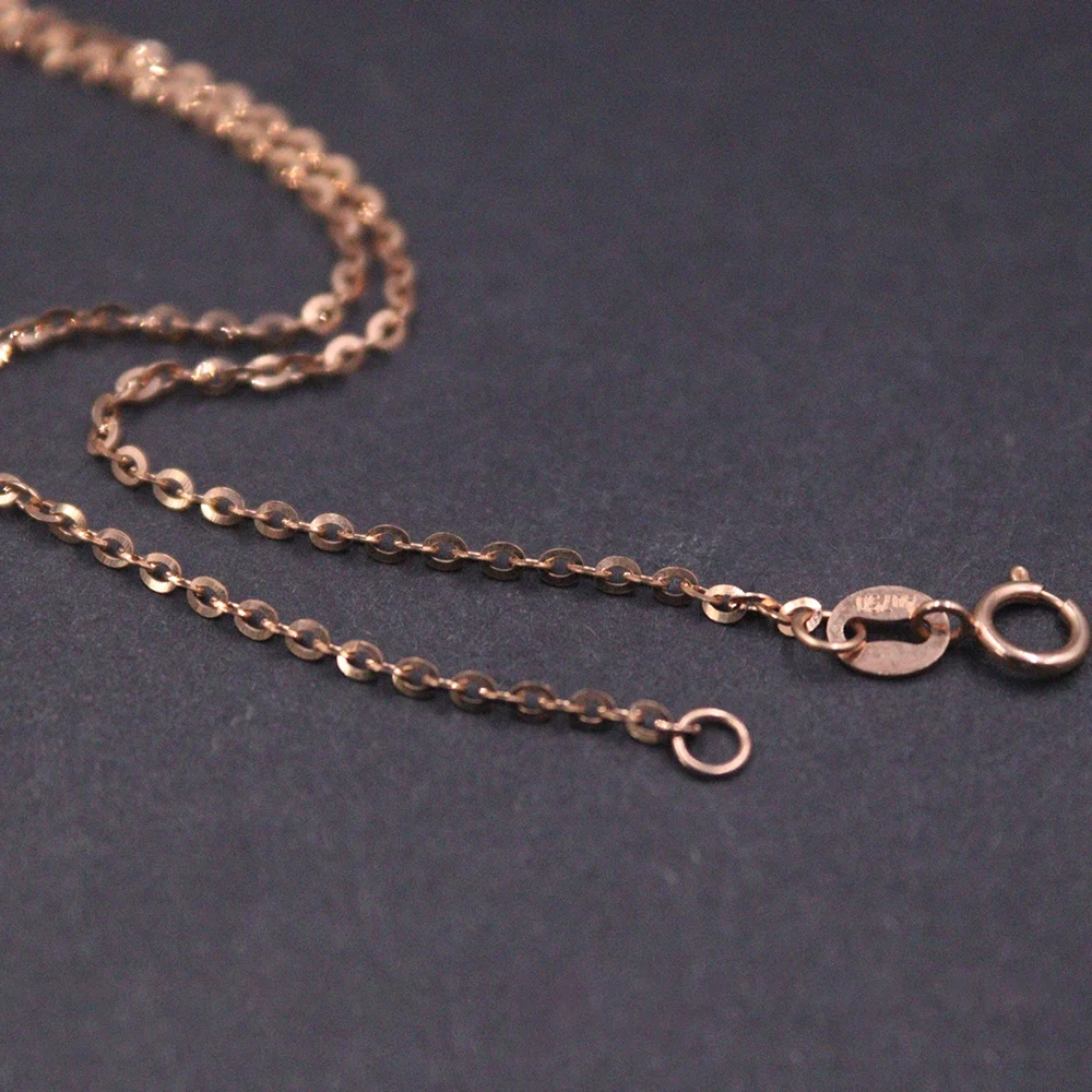 Аутентичное женское ожерелье из настоящего твердого розового золота 18 карат 1 5