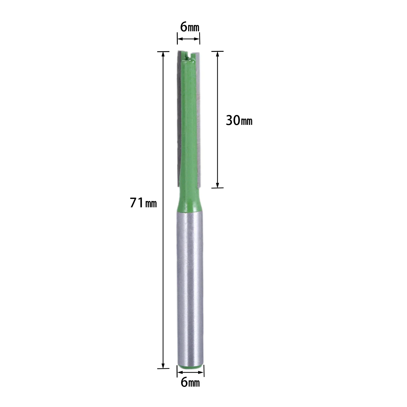 

1 шт., 6 мм хвостовик, одна двойная канавка, прямая фреза по дереву, фреза по металлу, стальная фреза, деревообрабатывающий инструмент, 22 размера