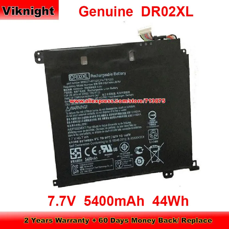 

Оригинальная Аккумуляторная Батарея DR02XL для HP Chromebook 11 G5 11-V001NA 11-V020WM 11-V010NR 11-V025WM HSTNN-IB7M 7,7 V 5400mAh 44Wh