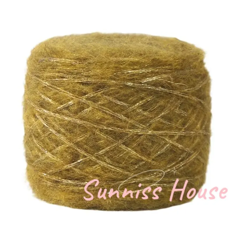 Фиригранная Золотая мохеровая пряжа пухлые мерцающие шерстяные мохеровые