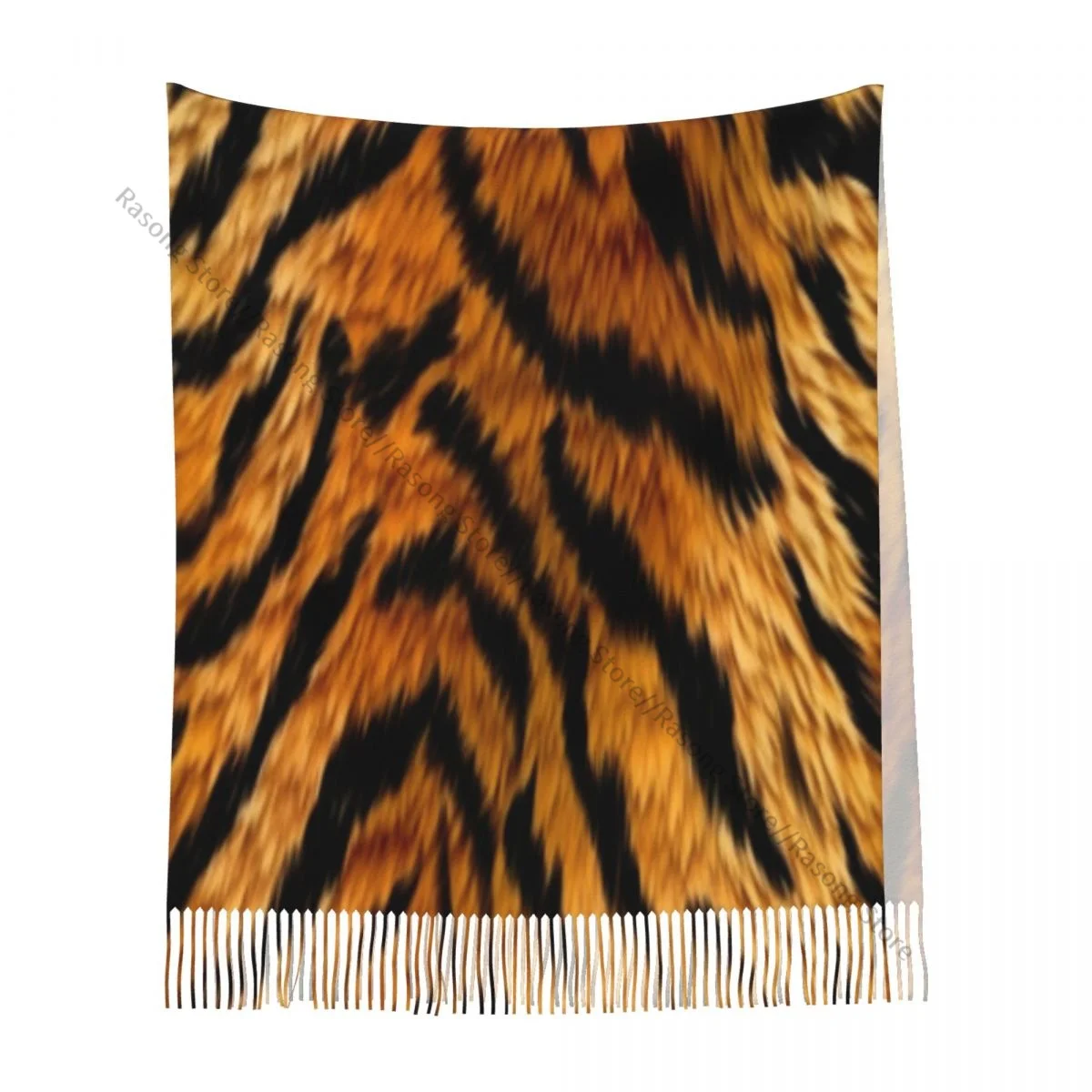 Шарф с кисточками большой зимний женский шарф из пашмины 196*68 см тигровой