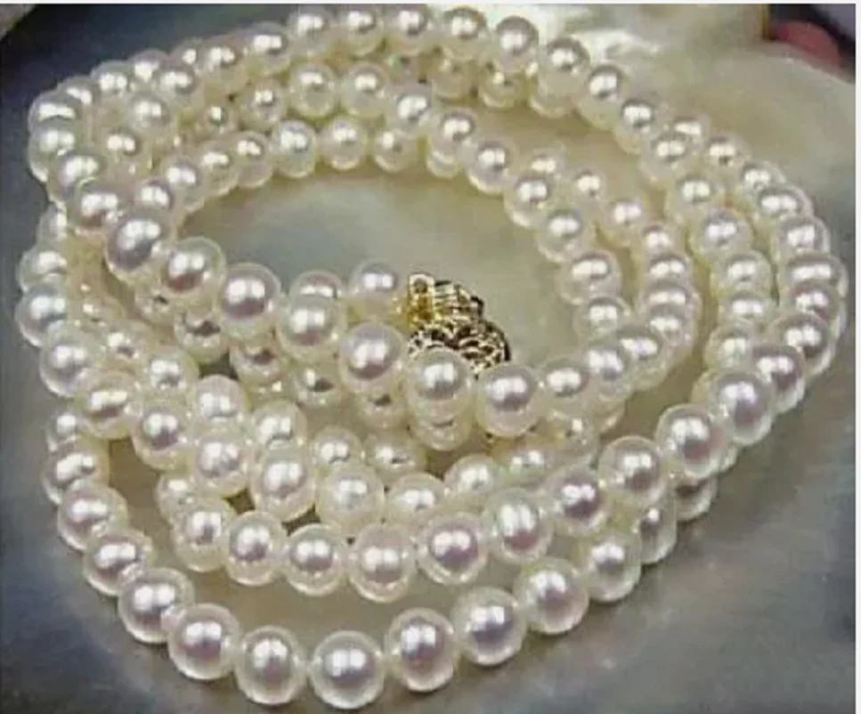 Красивое Жемчужное ожерелье 18 дюймов AAA 8-9 мм с белым южным морем и пряжкой из