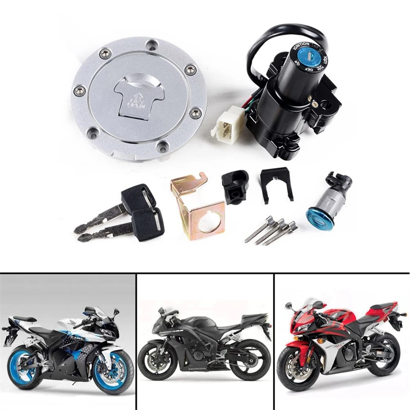 

Set Ignition Switch Lock Key Fuel Gas Cap Compatible with Honda CBR 2004-2007 1000RR 2003-2006 600RR