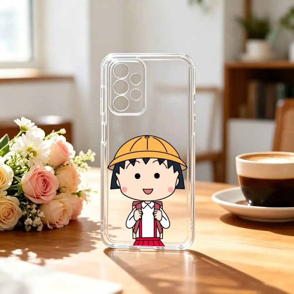 Фото Чехол для телефона C-Chibi Maruko-chan для Samsung S25, S24, S21, S22, S23, S30, Ultra, S20, Plus, Fe, прозрачный №4