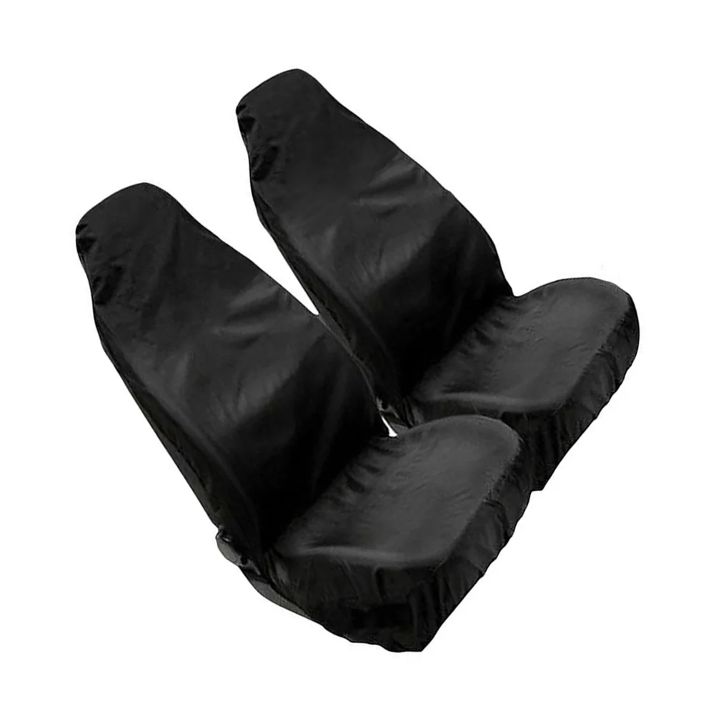 

2pcs Universal Car Seat Cover Stylish Four Seasons Portable Auto Protector Seat Support Case Waterproof Seat Cover (Black)