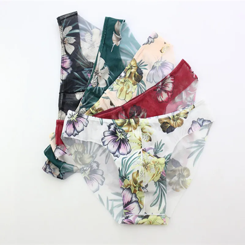 

Мужское нижнее белье, сетчатые Прозрачные шорты с низкой талией и принтом без полей, Молодежные U-образные шорты