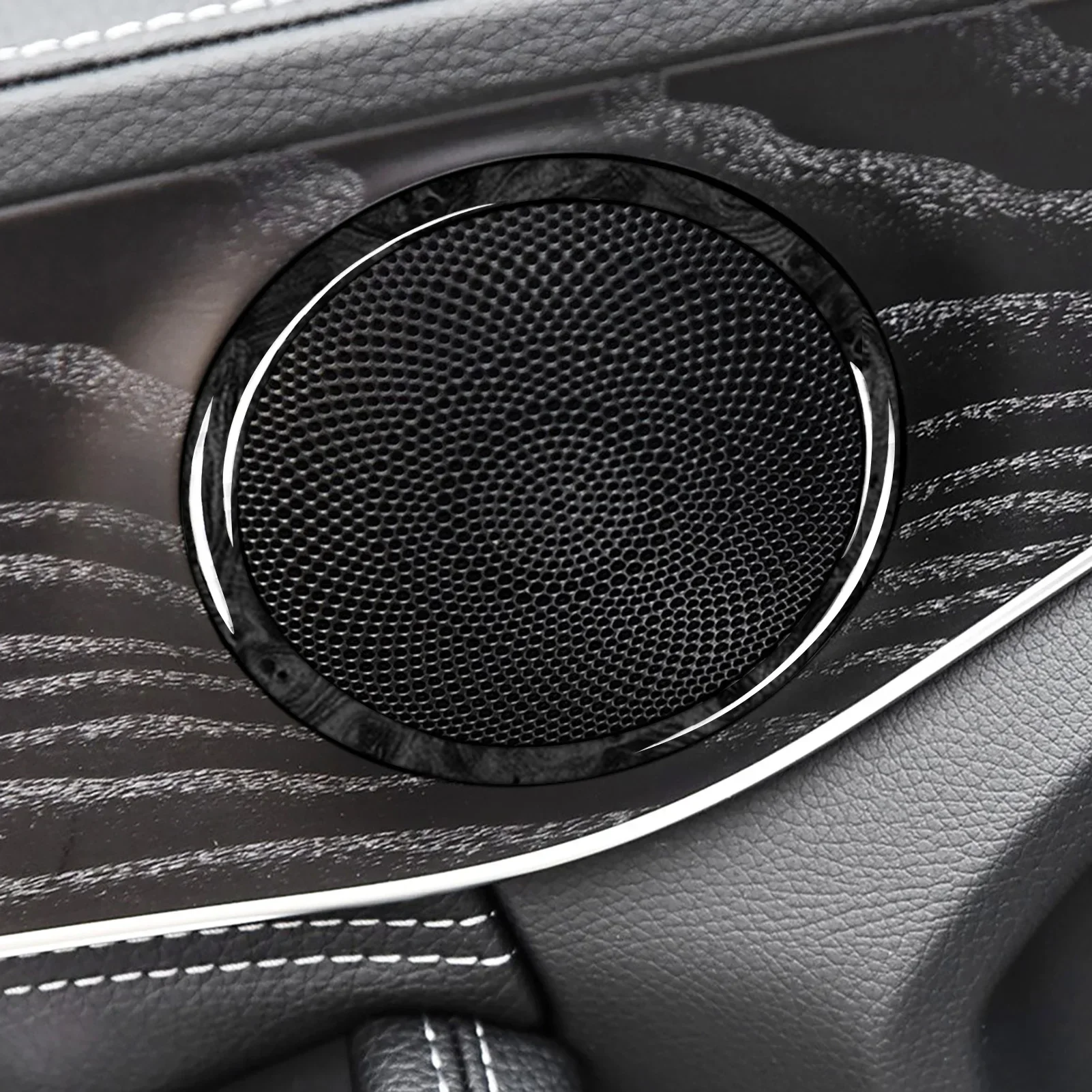 Для Benz C-Class W205 C180 200 300 GLC 2015-2021 углеродное волокно дверной динамик наклейка на