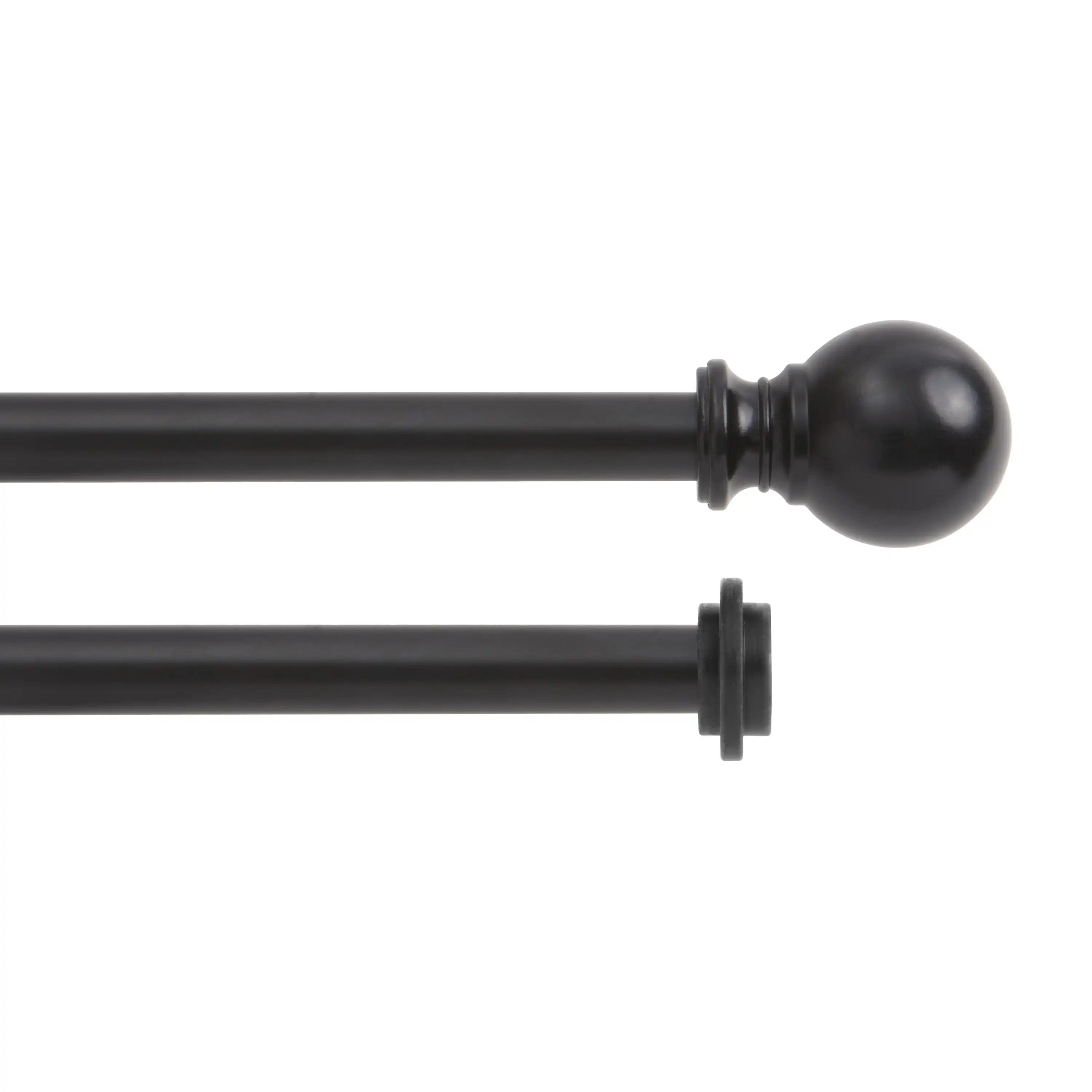 

Ball 5/8" Standard Decorative Window Double Curtain Rod, 36-66", Matte Black