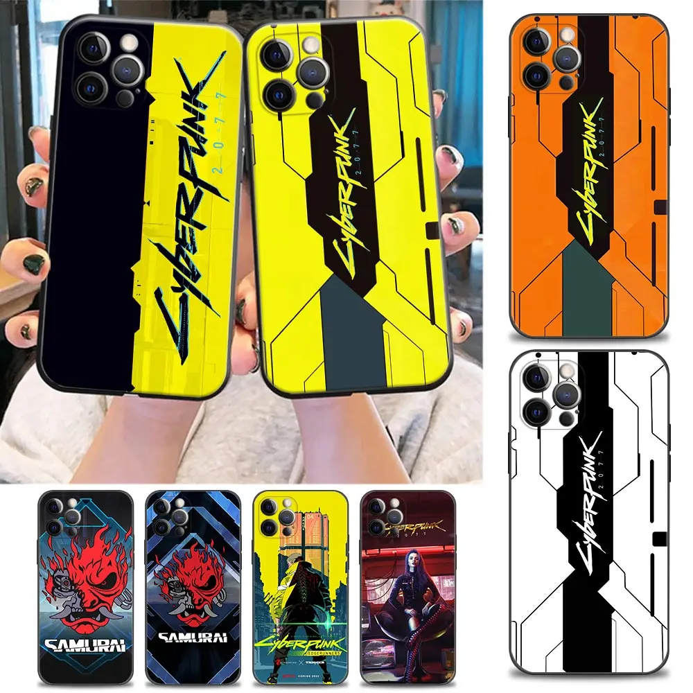 

Game C-Cyberpunkes Phone Case for iPhone 5 6 7 8 Plus SE 2020 2022 11 12 13 Pro Xs Max Mini XR X Case Black Soft Silicone Cover