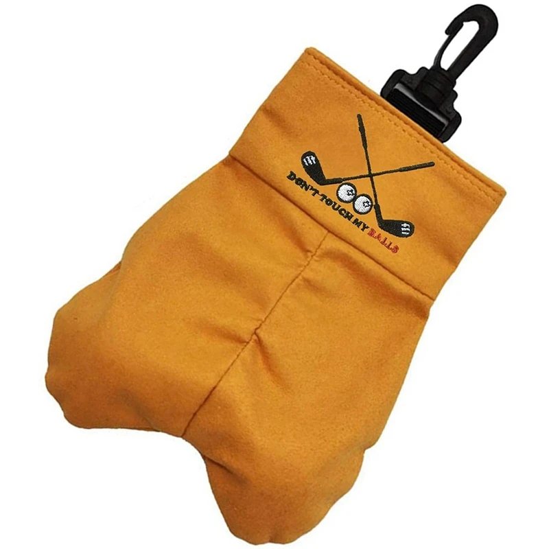 

2X Golf Ball Storage Bag, Golf Ball Carrier Pocket Holder Bag, Dont Touch My Ball Funny Clasp Snap Prank Golf Bag