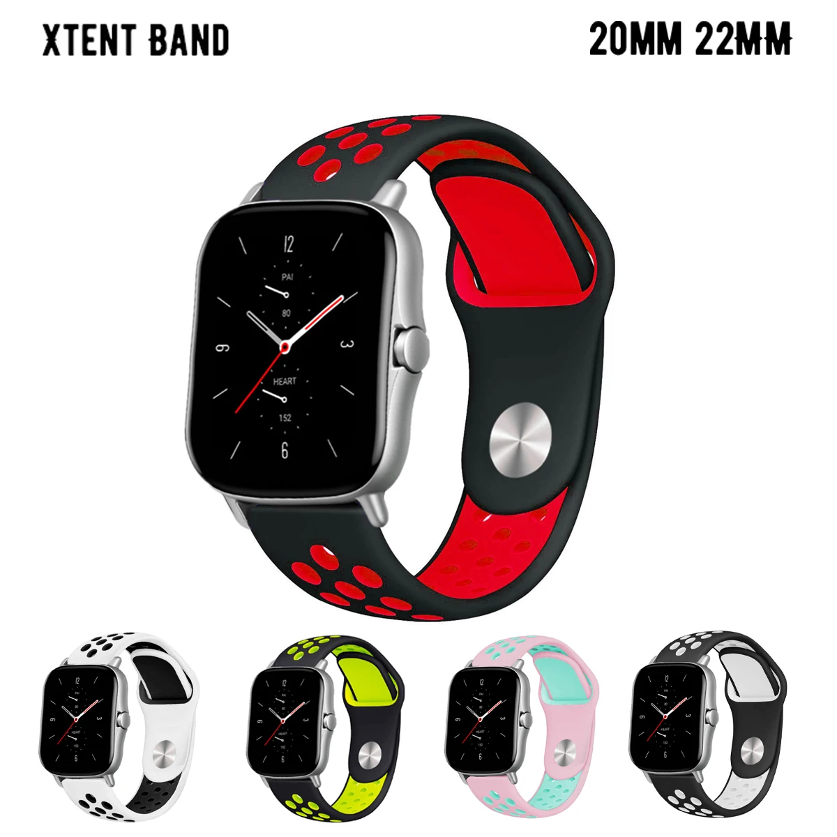Силиконовый ремешок для Amazfit gts 2 mini/3 Pro/2e/bip u/GTR 47 мм/42 мм/GTR2/2e/stratos 2/3 спортивный