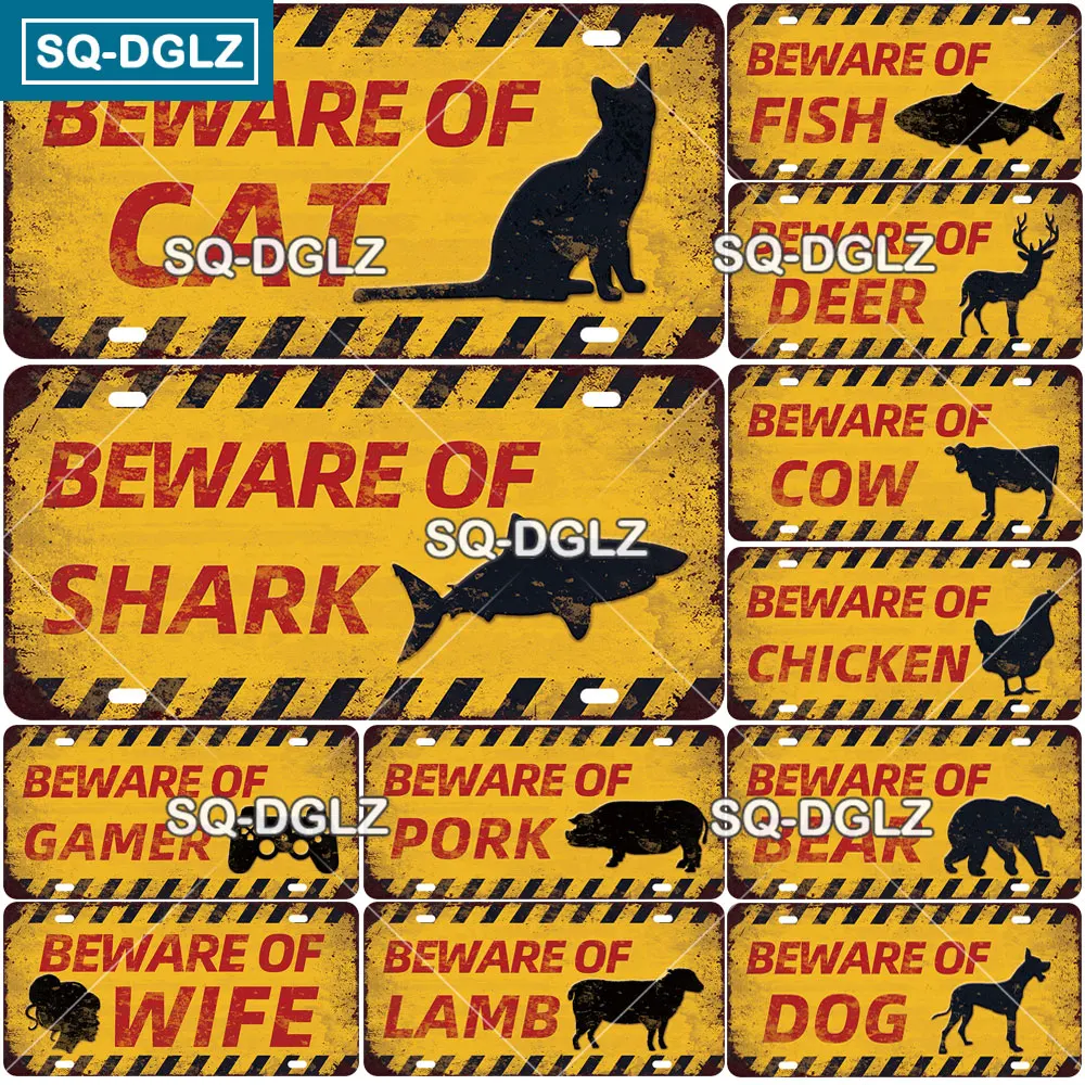 [SQ-DGLZ] винтажный Остерегайтесь собаки металлический знак оловянный Лицензионная