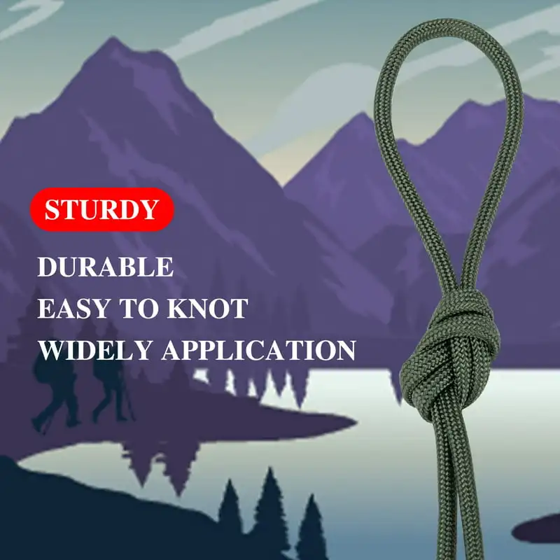 

Free shipping Paracord 50ft Camo Green Parachute Cord, 100% Nylon 7 Strand Inner Core Type III Tactical Paracord Rope, Outside S