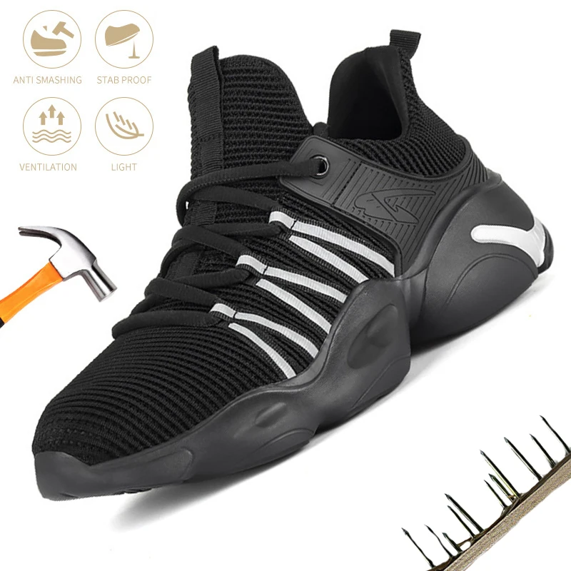 

Men's Women Safety Shoes Steel Toe Cap Industrial Work Boot Anti-smashing Non-slip Comfort Breathable Protection Working Shoes