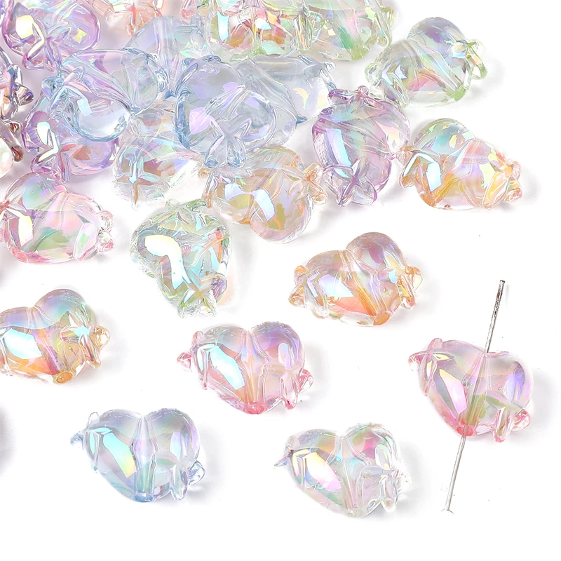 

Модные пластиковые акриловые цветные бусины в форме сердца и звезды 5/10 шт., подвески для ожерелья, аксессуары для изготовления ювелирных изделий своими руками