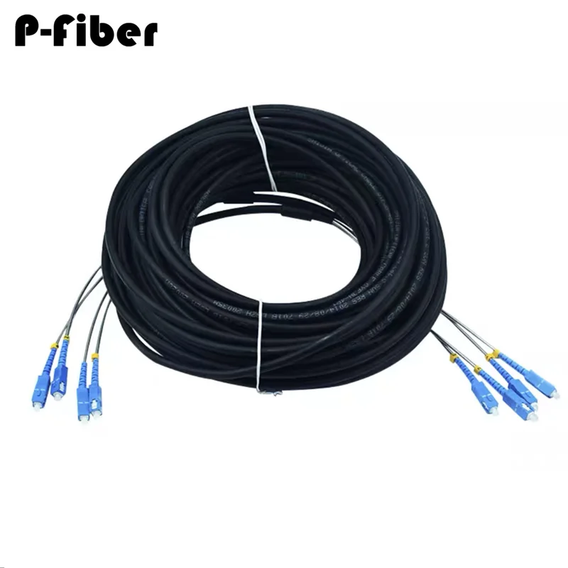80 м 2/4 ядер Φ 7 0 мм 2C 4C CPRI LC SC FC APC SM DVI водонепроницаемый FTTH jumper оптический