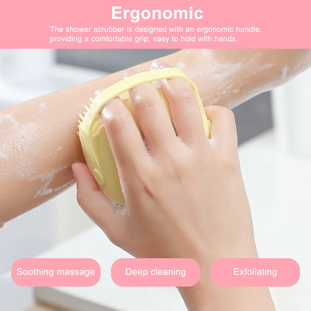 

Ручная щетка для душа, силиконовая многоразовая Женская щетка для тела, уход за кожей, мытье домашних животных, путешествия