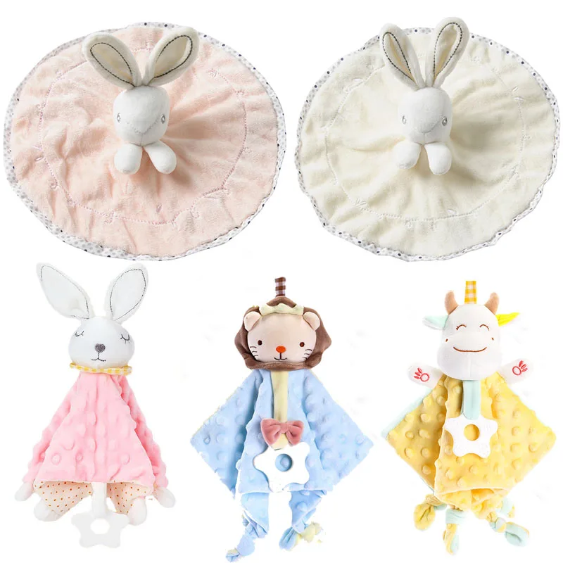 Bunny Soothe Appease Towel Baby Plush Toys Sleeping Dolls Stuffed Rabbit Comforting Bib Newborn Blanket