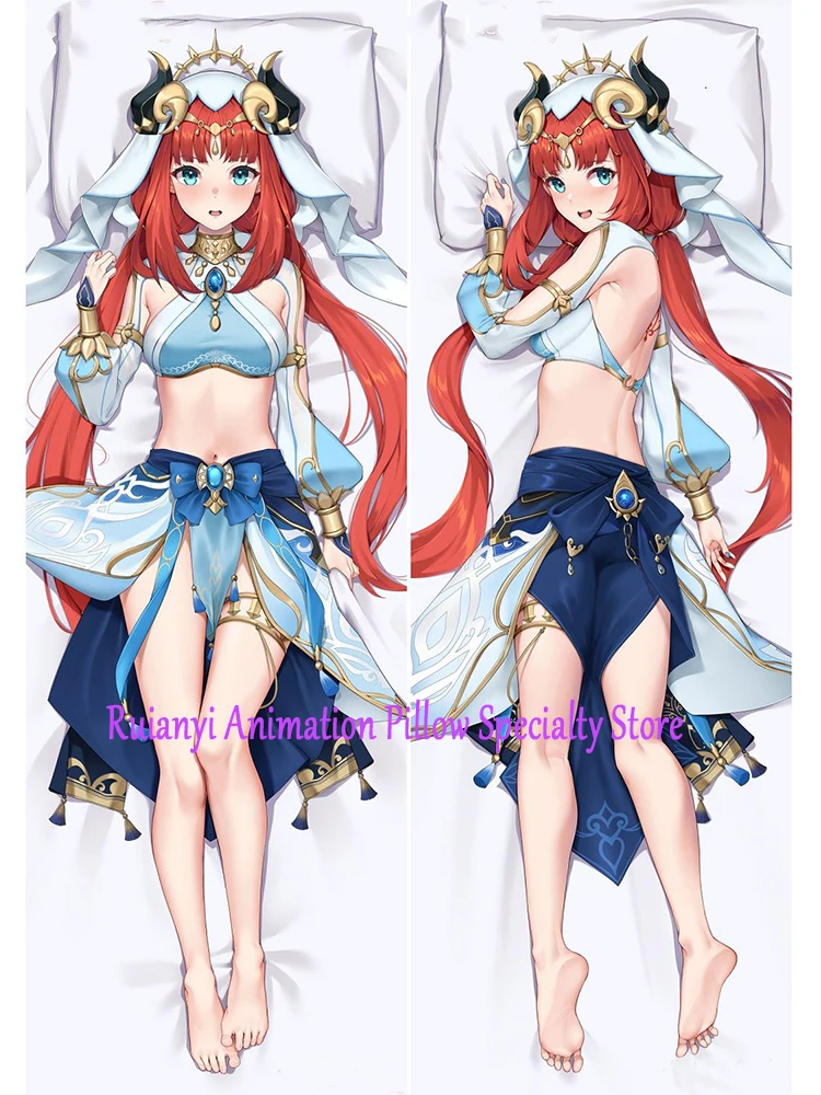 Двусторонняя наволочка Dakimakura Anime Nilou с принтом в натуральную величину
