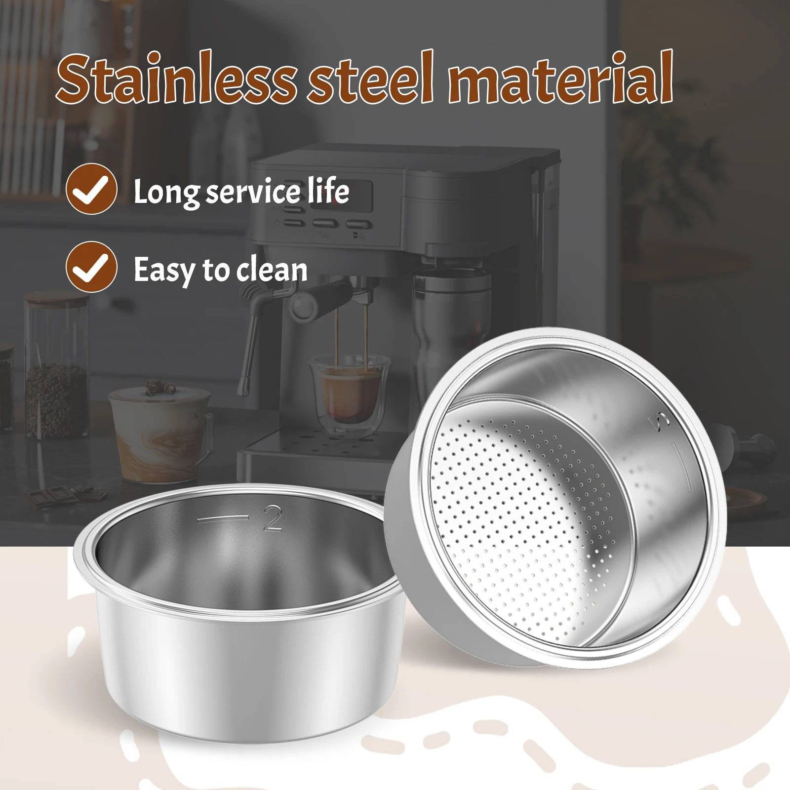 6 шт. фильтр для кофе из нержавеющей стали однослойная корзина фильтра под