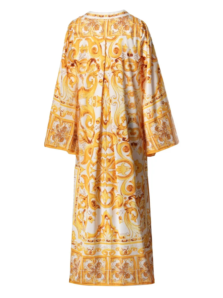 Женское длинное платье с расклешенным рукавом AELESEEN свободное Повседневное