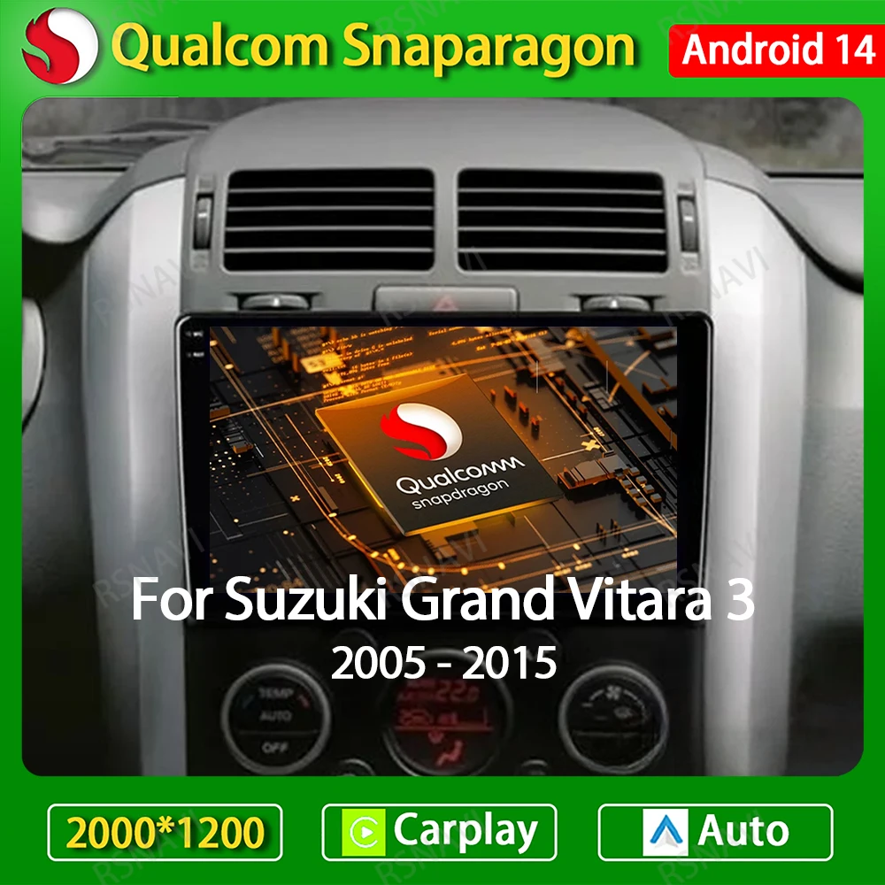 Автомобильный радиоприемник Android 14 для Suzuki Grand Vitara 3 2005-2015 Carplay авто мультимедийный