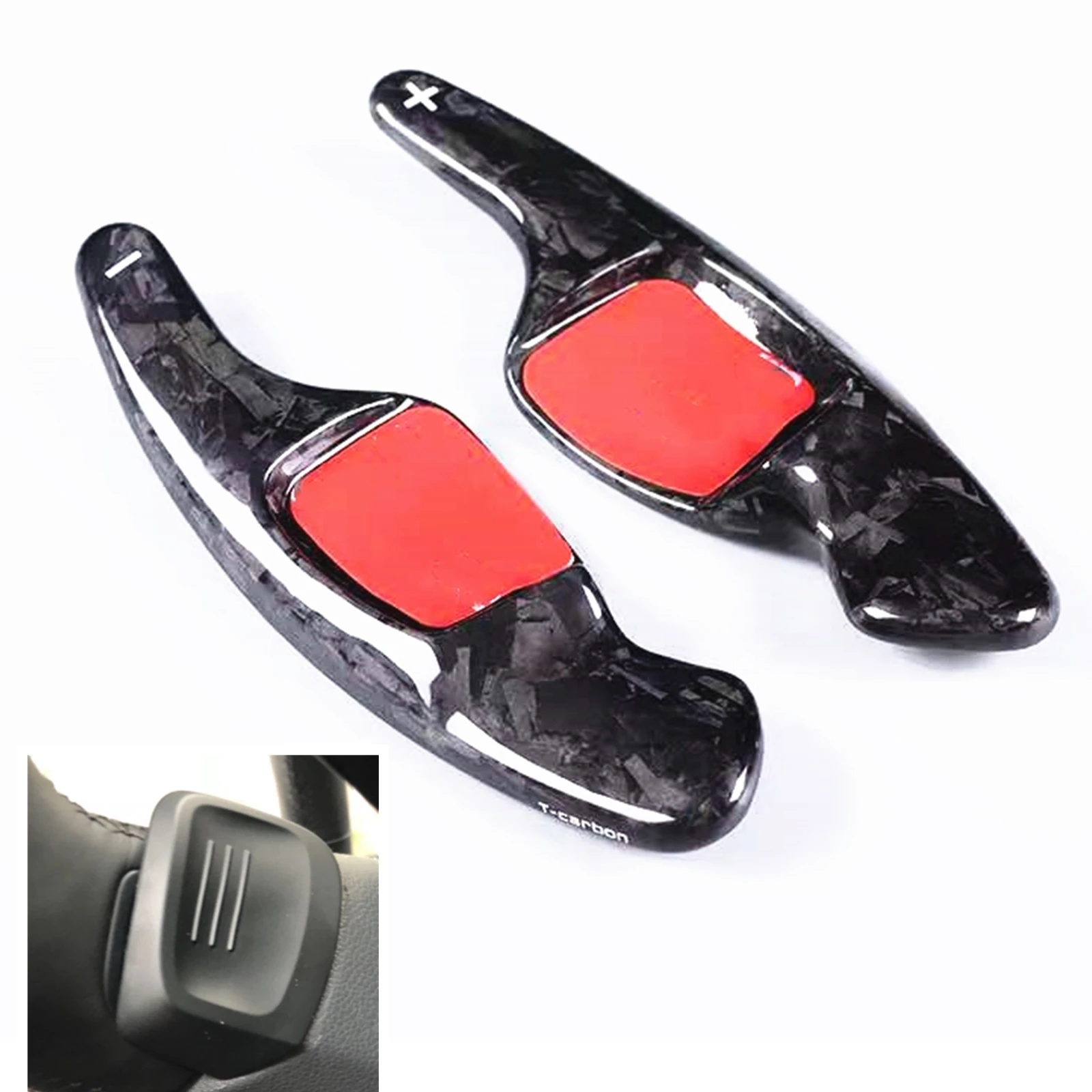 

For Volkswagen Tiguan VW Lamando CC 2016-2019 Forged Carbon Fiber Gear Steering Wheel Shift Paddle Extension Black Paddle Trim