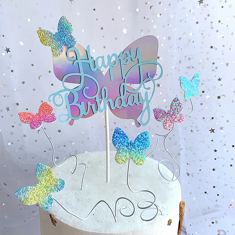 

Non-Fabric Butterfly Wedding Cake Decorating Cupcake Toppers Happy Birthday Baking Decorating Supplies Cake Decoration Tools
